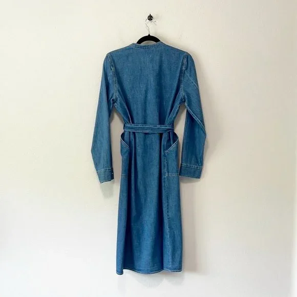 J Crew Denim Shirtdress With Tie belt - Picture 2 of 16